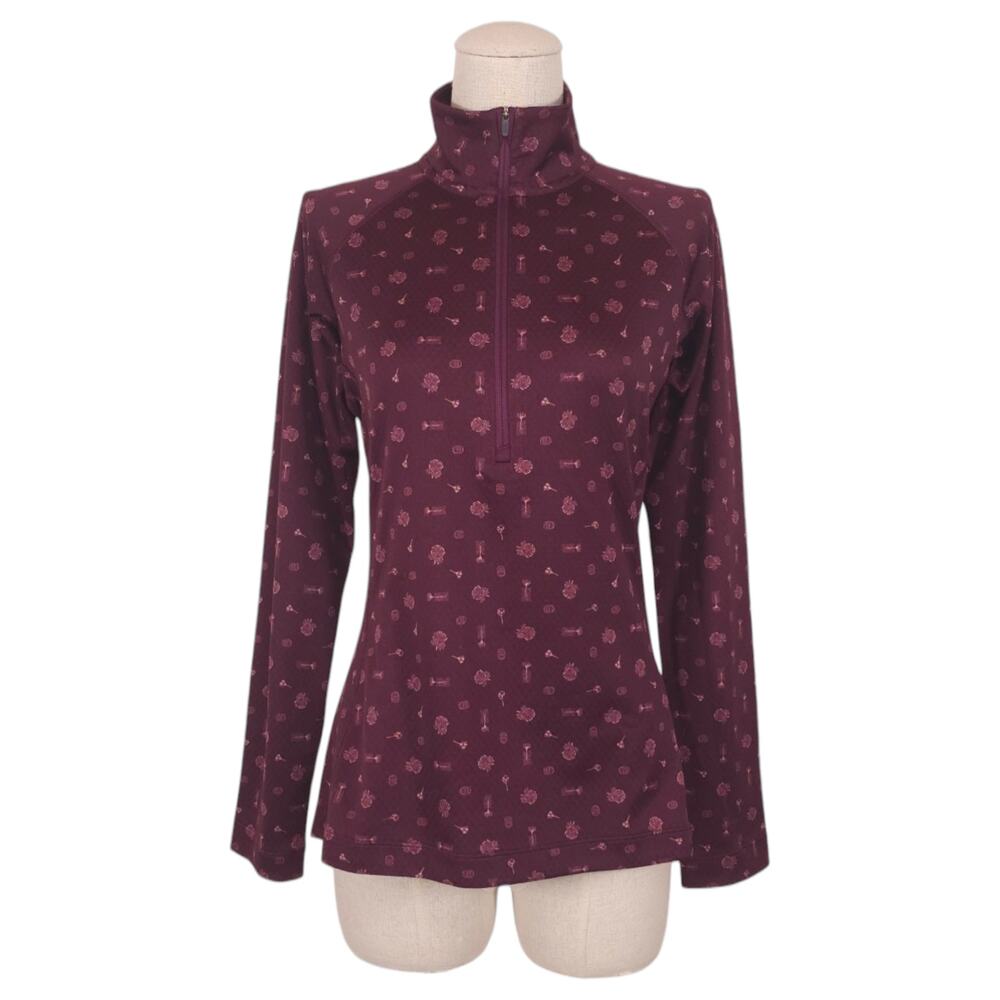 Patagonia 1/2 Zip Midweight Capilene Fire Floral Night Plum Sz Small